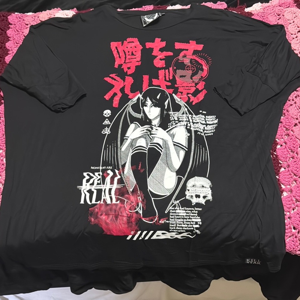 Killstar Black and Red Short Sleeve Tee with Edgy Graphic Design